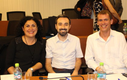 Expositores Paola Santander, Rodrigo Donoso y Wouter Schallier