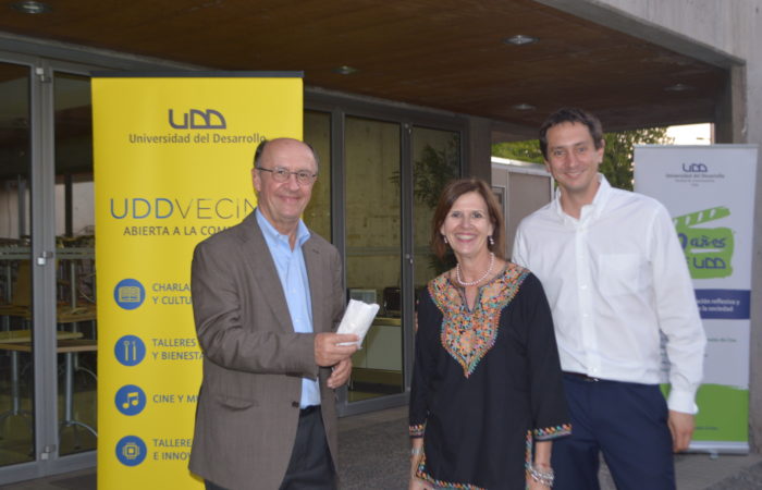 Cristián Larroulet, Marianne Stein y Cristian Van Rysselberghe (Cine Bajo las Estrellas)