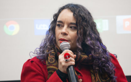 Antonella Estévez, periodista, investigadora, académica. Directora de FEMCINE y editora general de CineChile.cl y RadioDemente.cl.