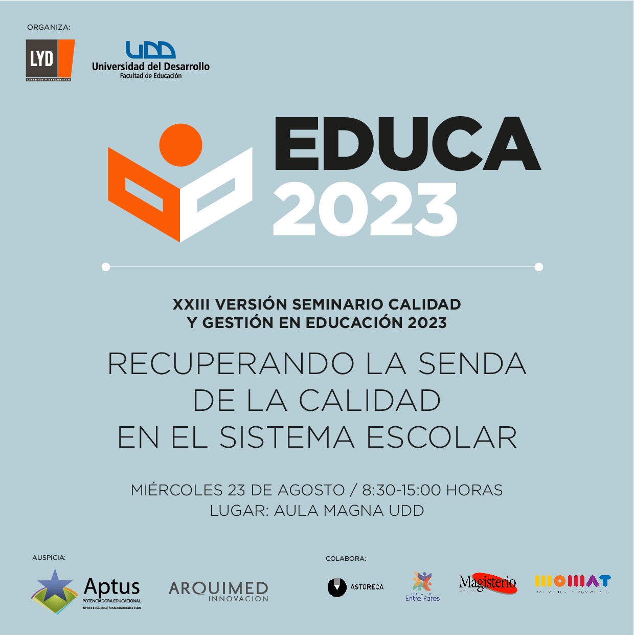 UDD y LyD realizarán XXIII Seminario de Calidad y Gestión en Educación ...